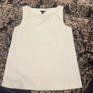 Ann Taylor top with pearls around neck